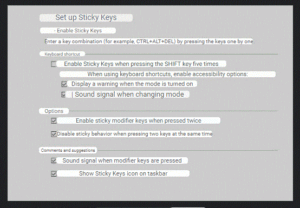 How to disable Sticky Keys