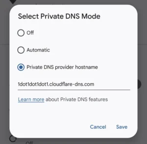 How to change DNS server on Android